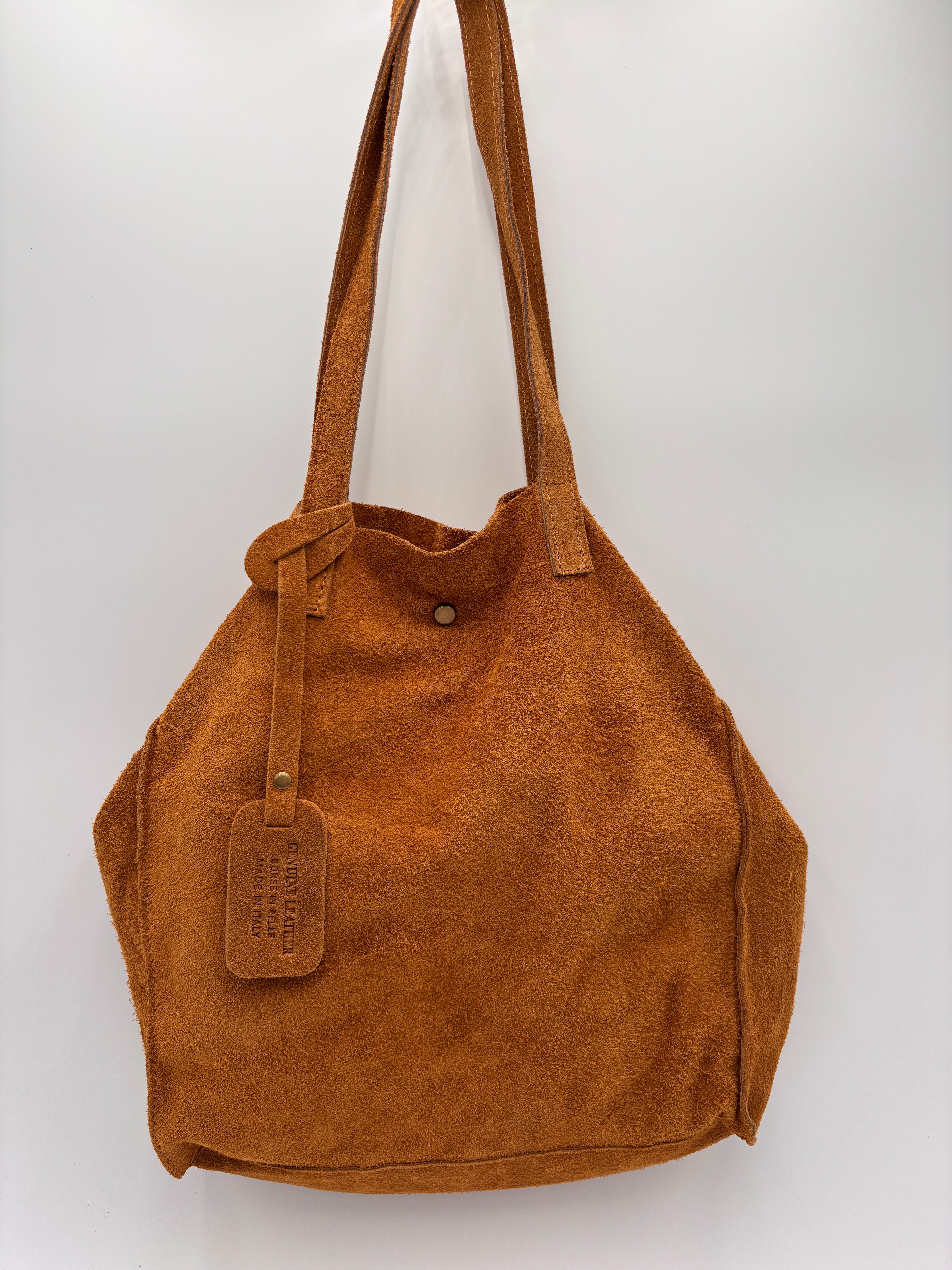 Mala saco camurça camel