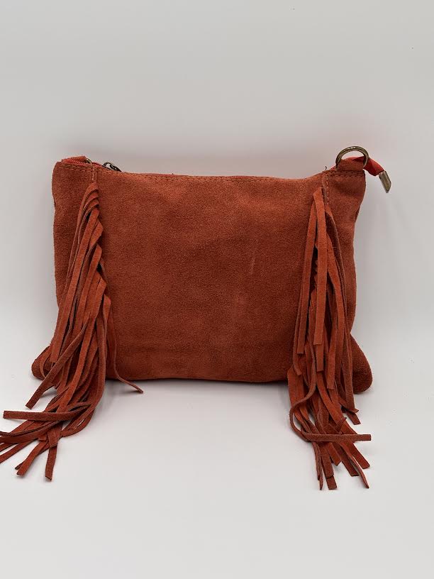 Mala/Clutch em camurça Telha