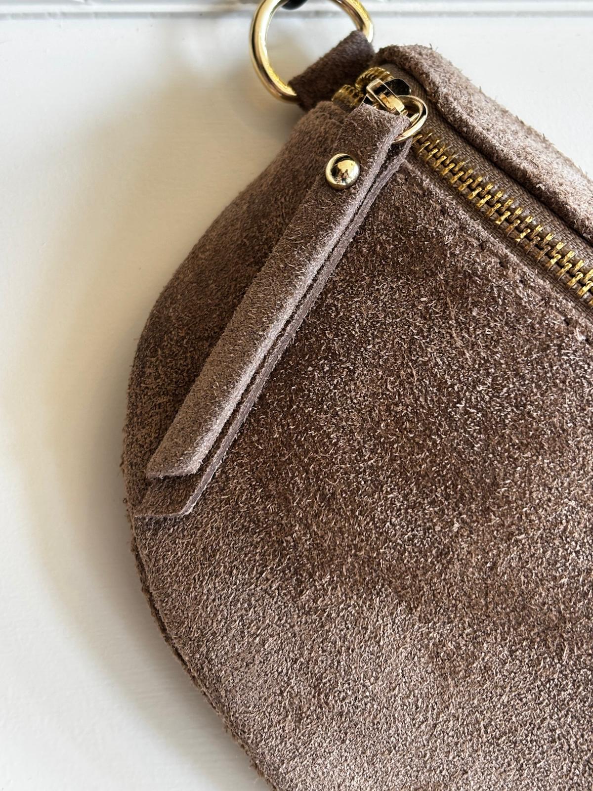 Bolsa de Cintura Camurça Taupe