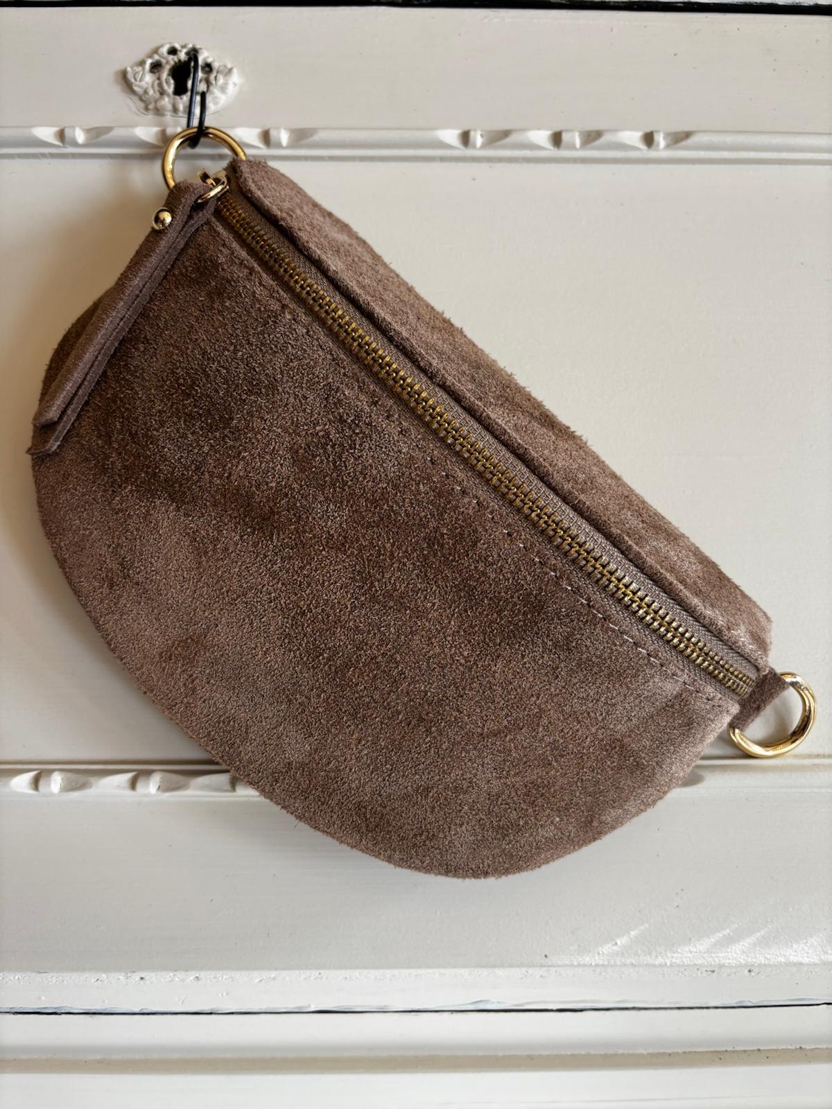 Bolsa de Cintura Camurça Taupe
