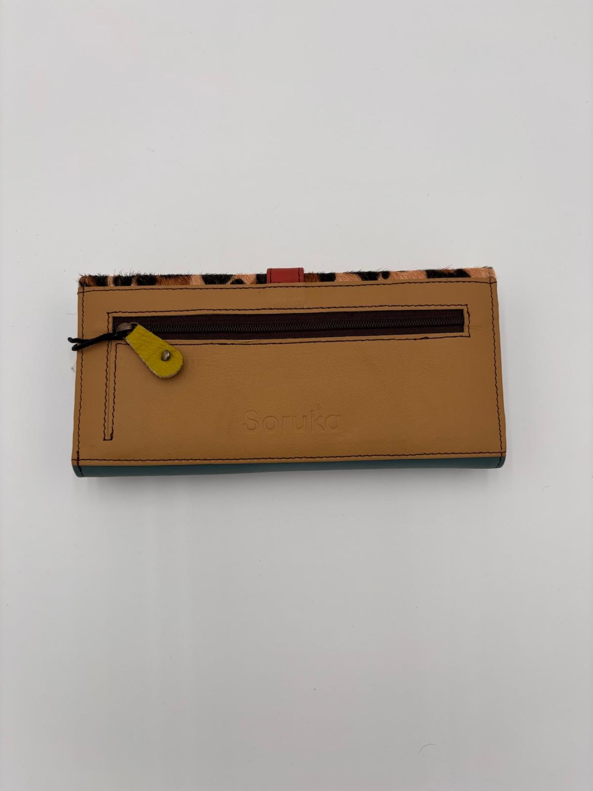 Carteira Animal Print Verde e Azul