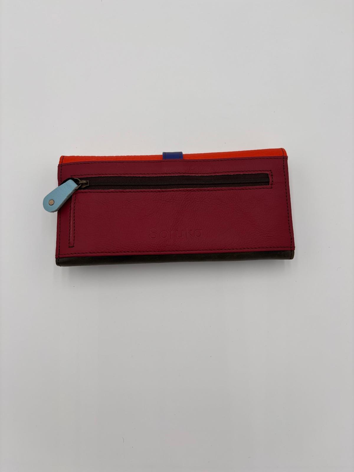 Carteira Colorida Vermelho Verde e Preto