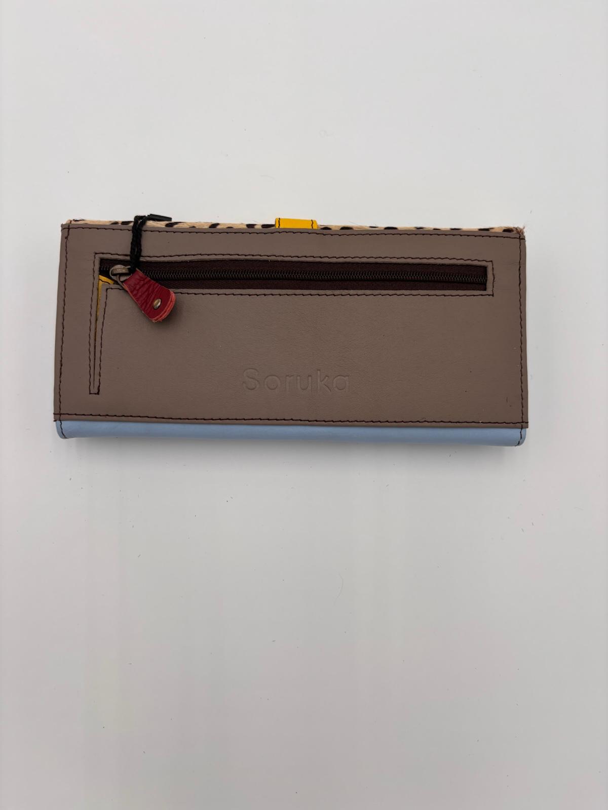 Carteira Animal Print Castanho e Azul