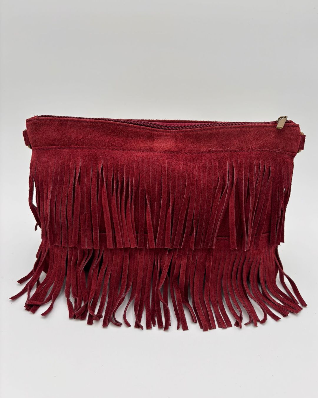 Mala/Clutch em Camurça Bordeaux