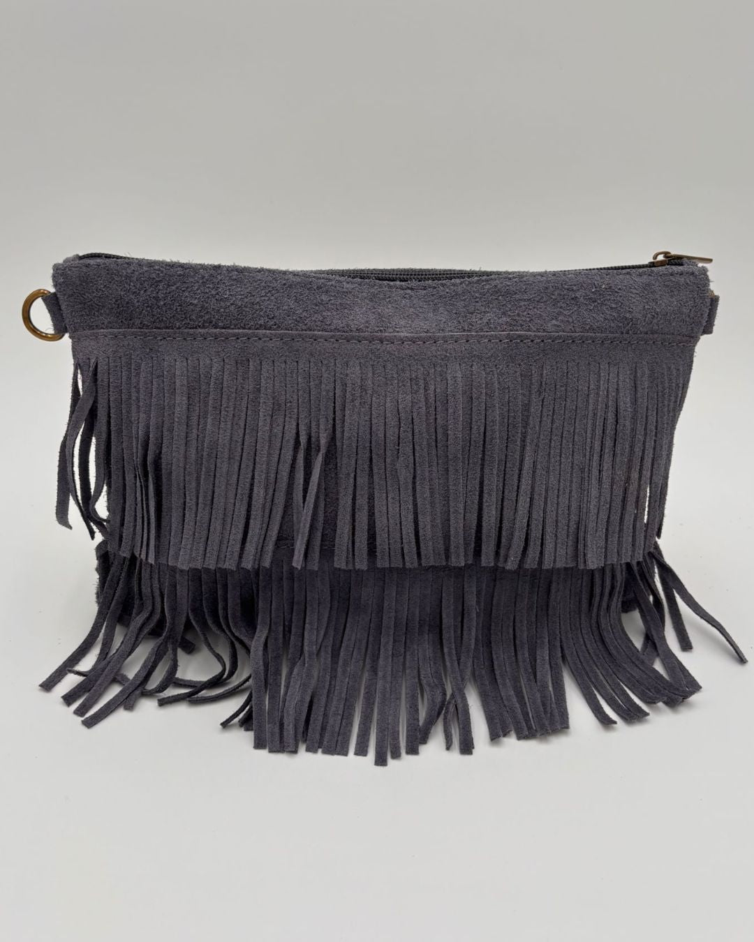 Mala/Clutch em Camurça Cinza