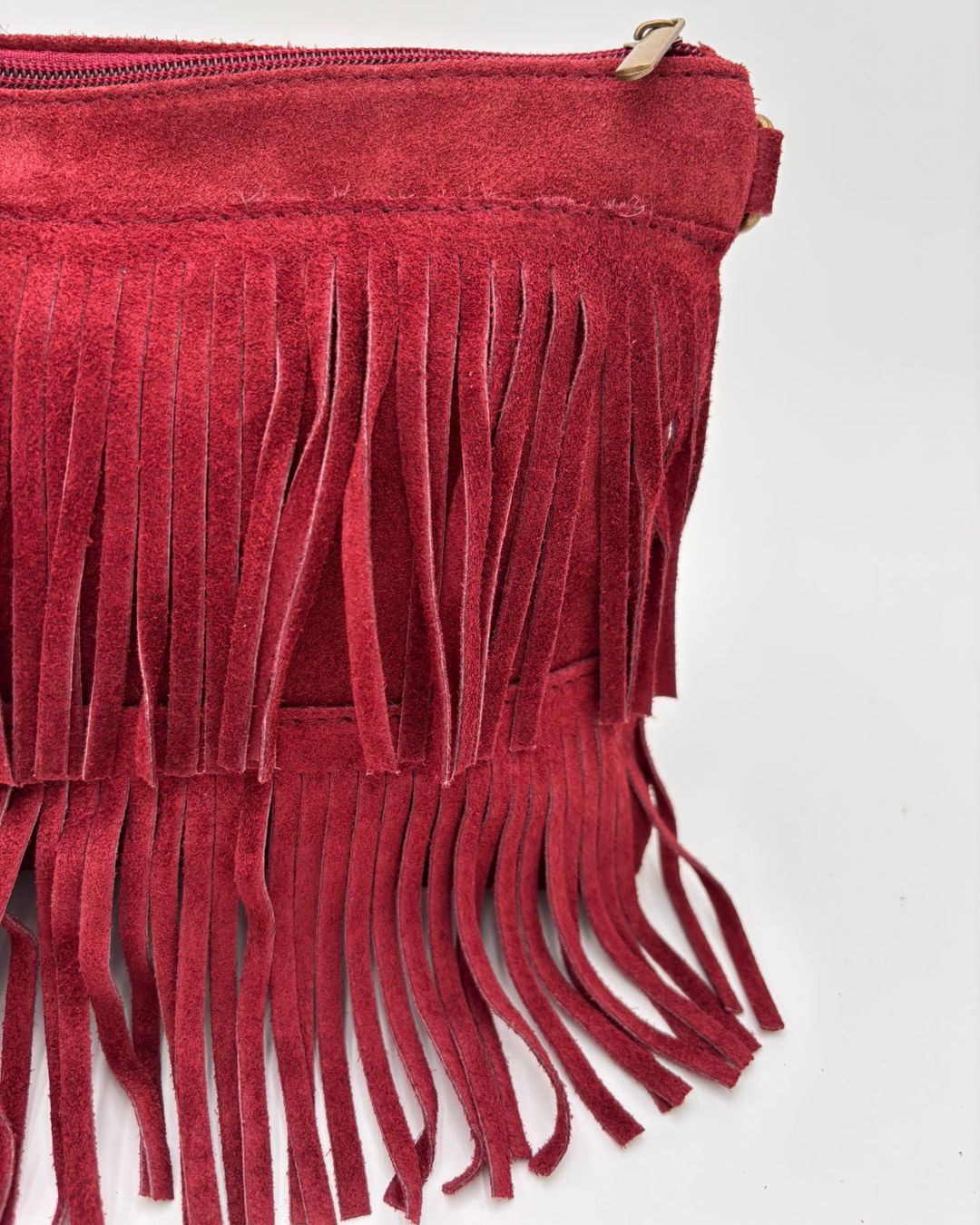 Mala/Clutch em Camurça Bordeaux