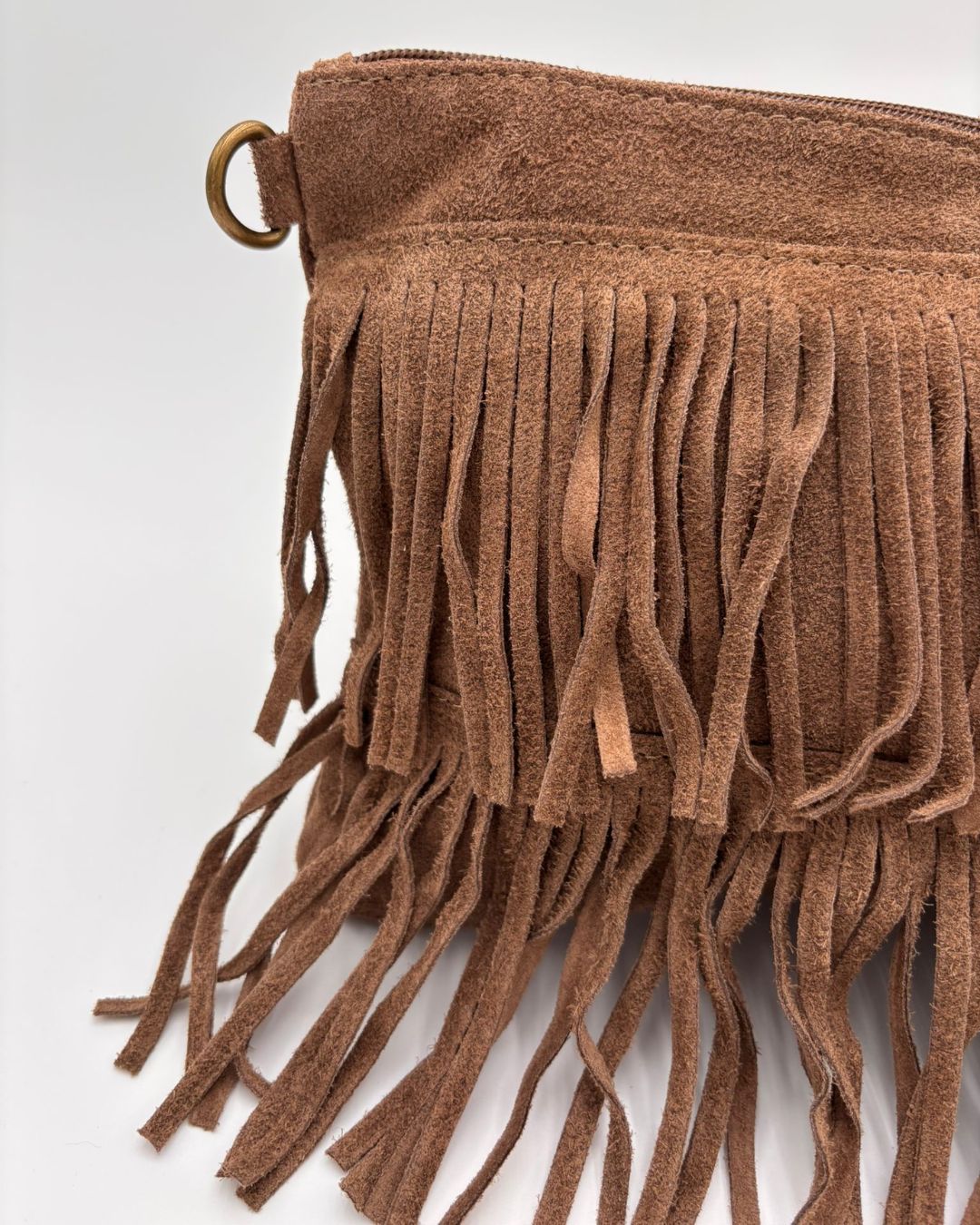 Mala/Clutch em Camurça Castanho