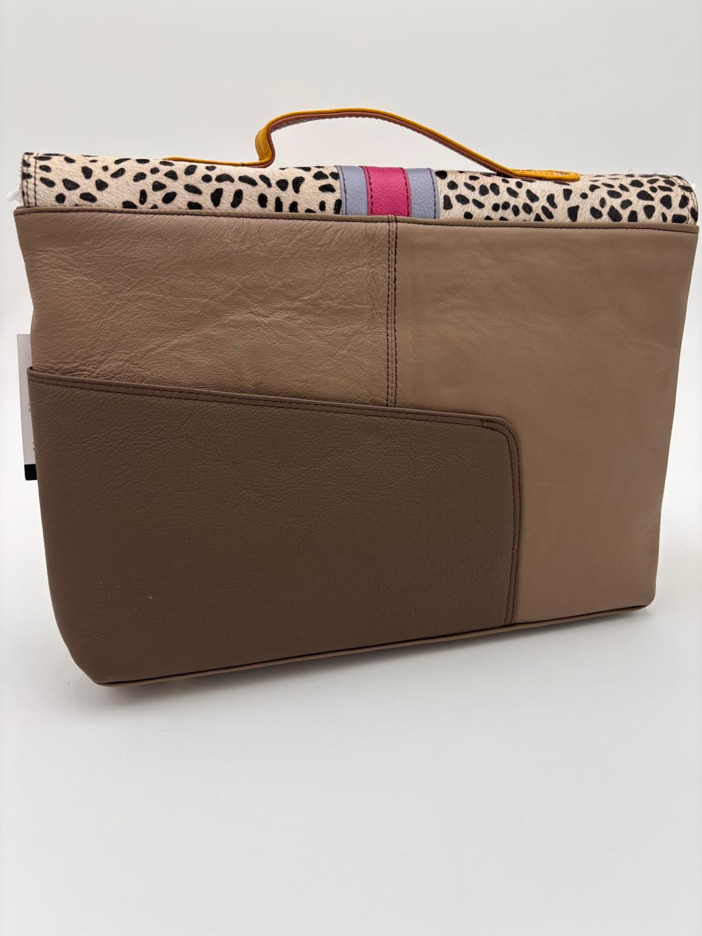 Mala Animal Print Couro Laranja