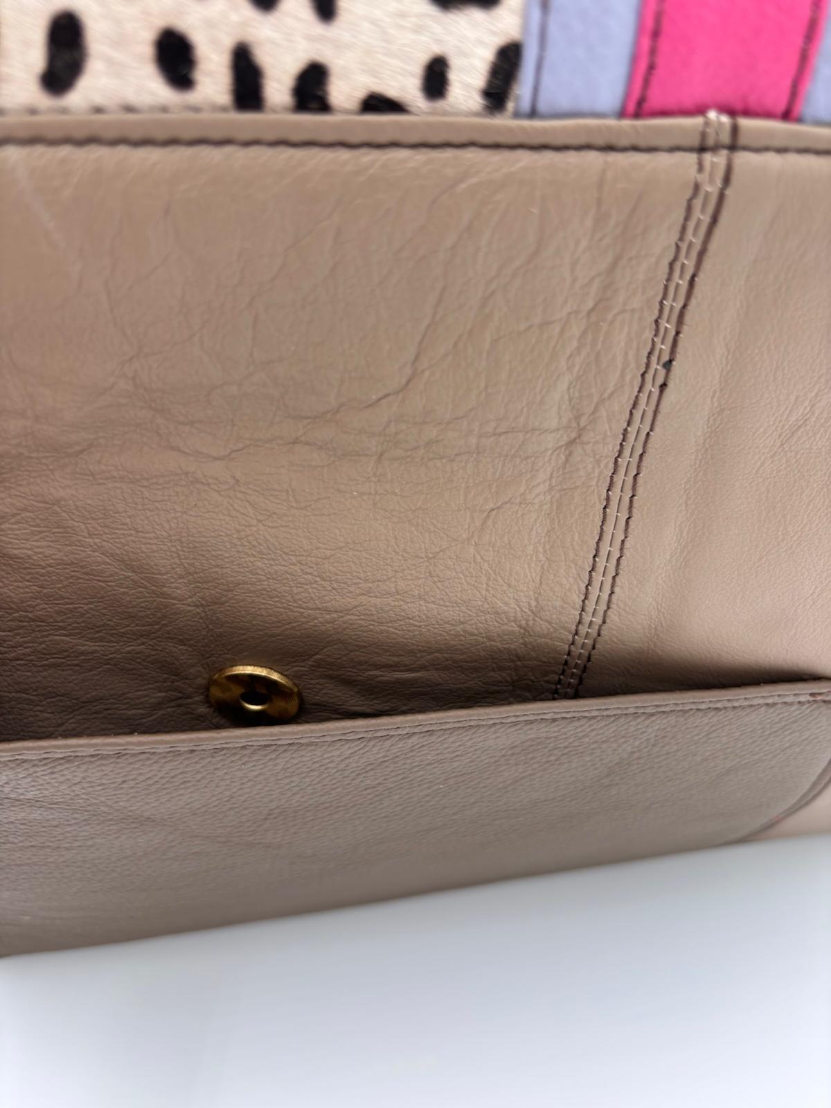 Mala Animal Print Couro Laranja