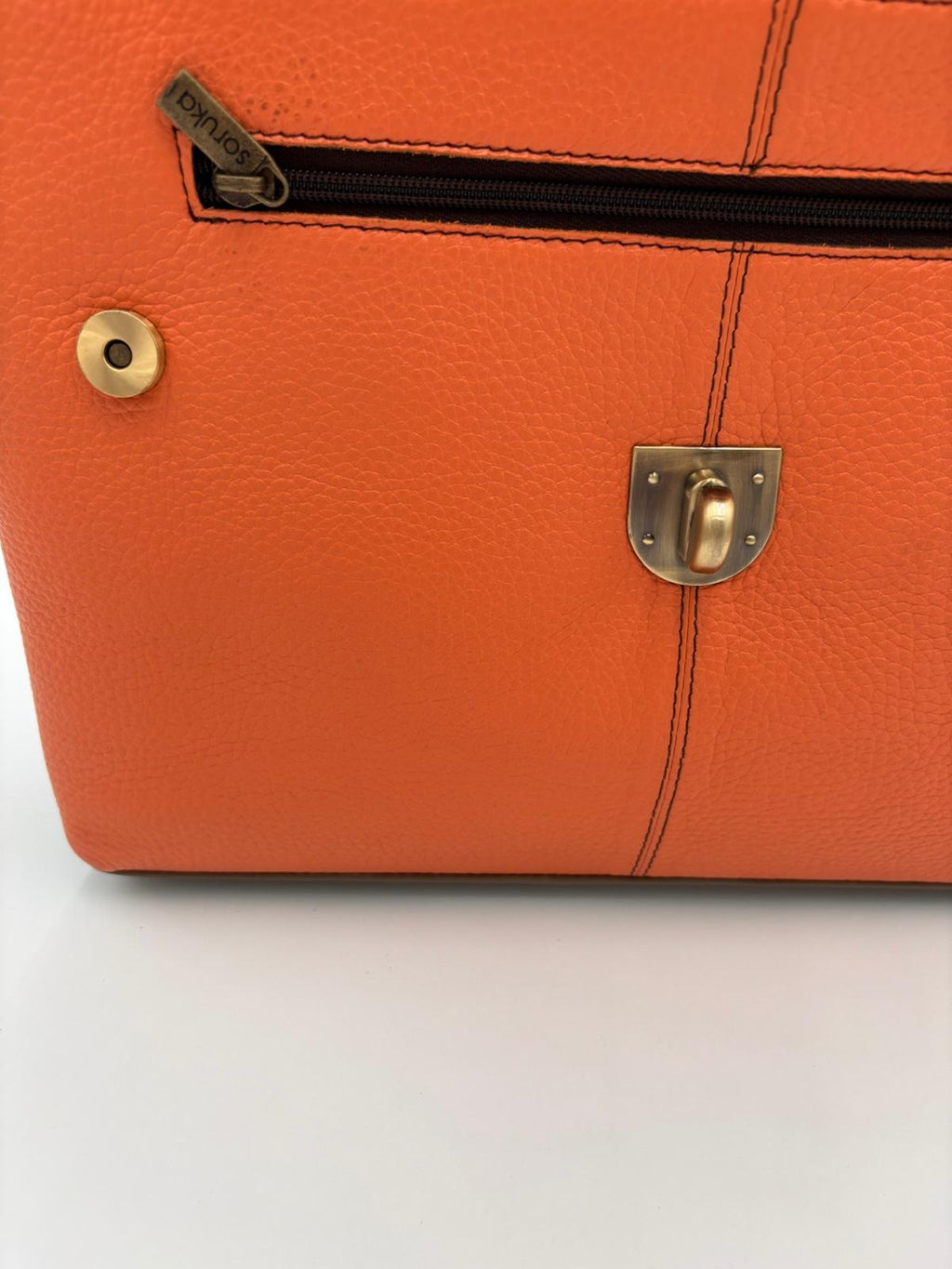 Mala Animal Print Couro Laranja