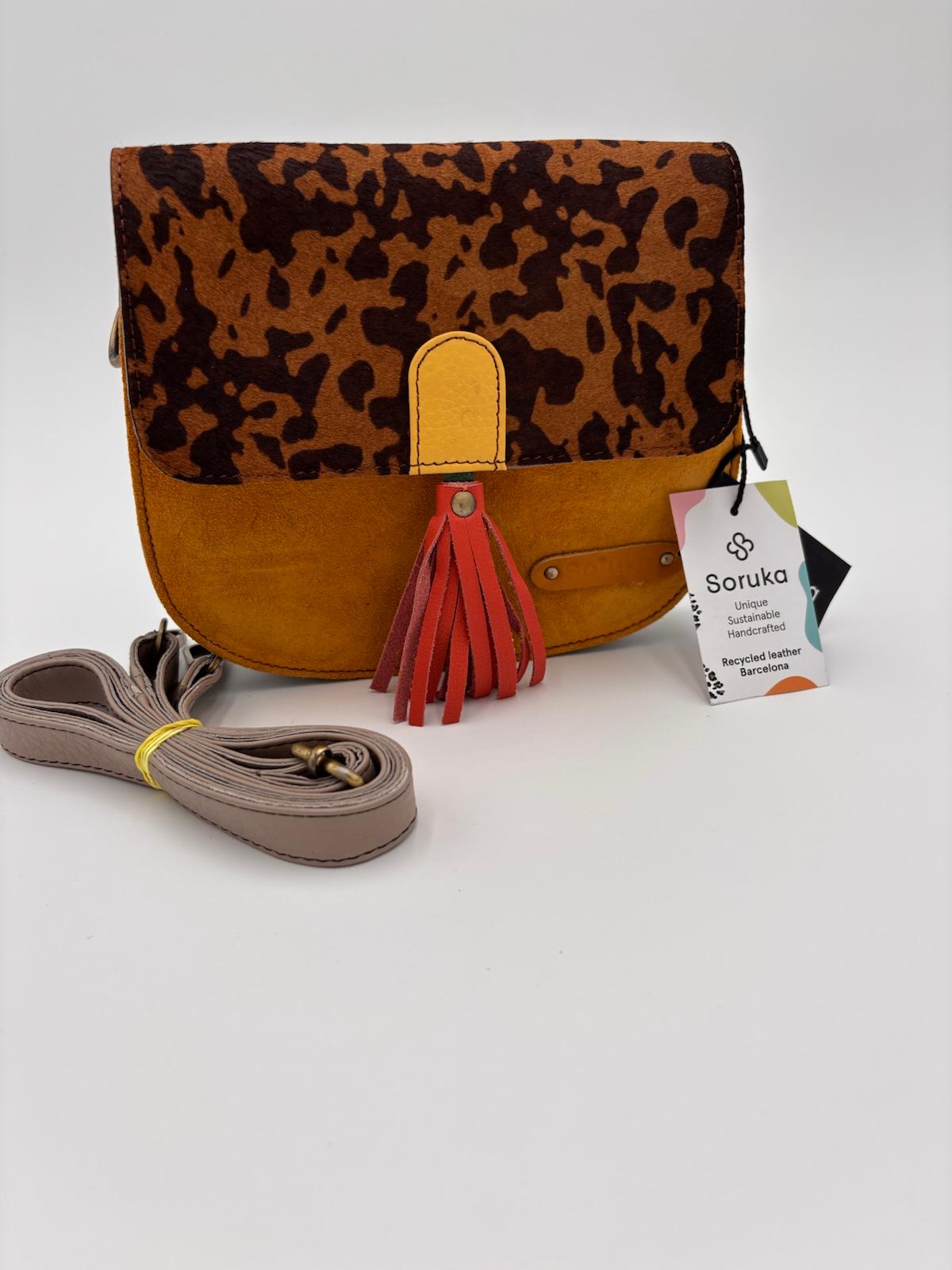 Mala Animal Print Camurça Mostarda