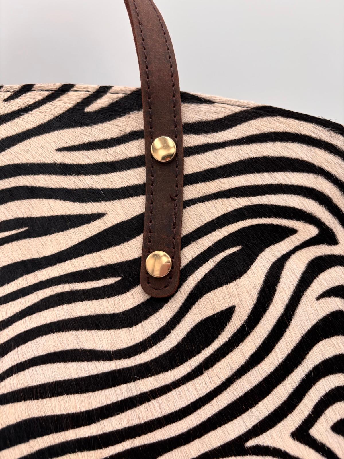 Mala Zebra Couro Castanho
