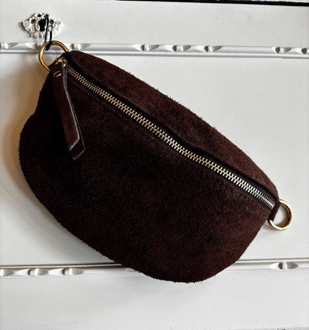 Bolsa de Cintura Camurça Castanho