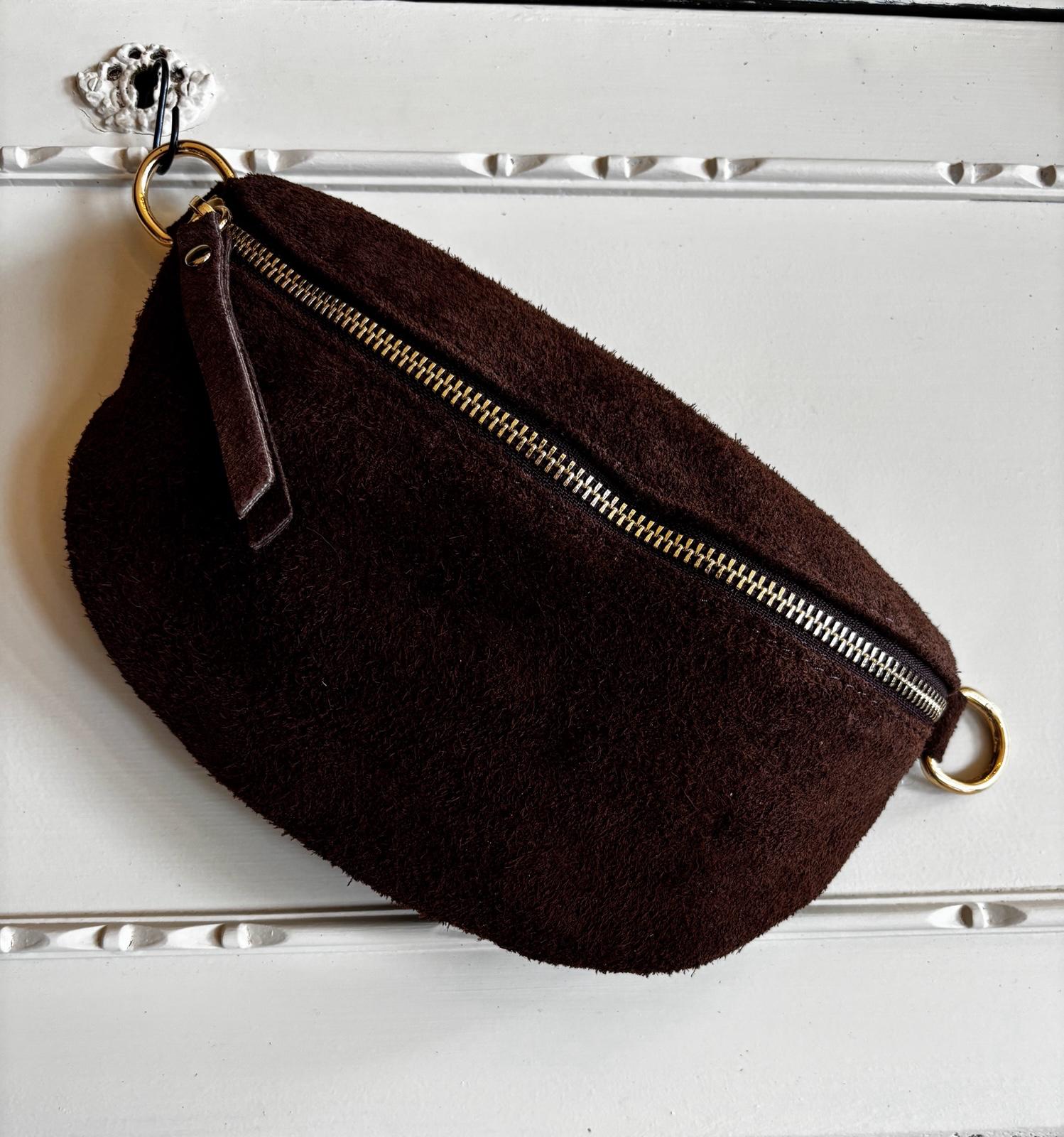 Bolsa de Cintura Camurça Castanho