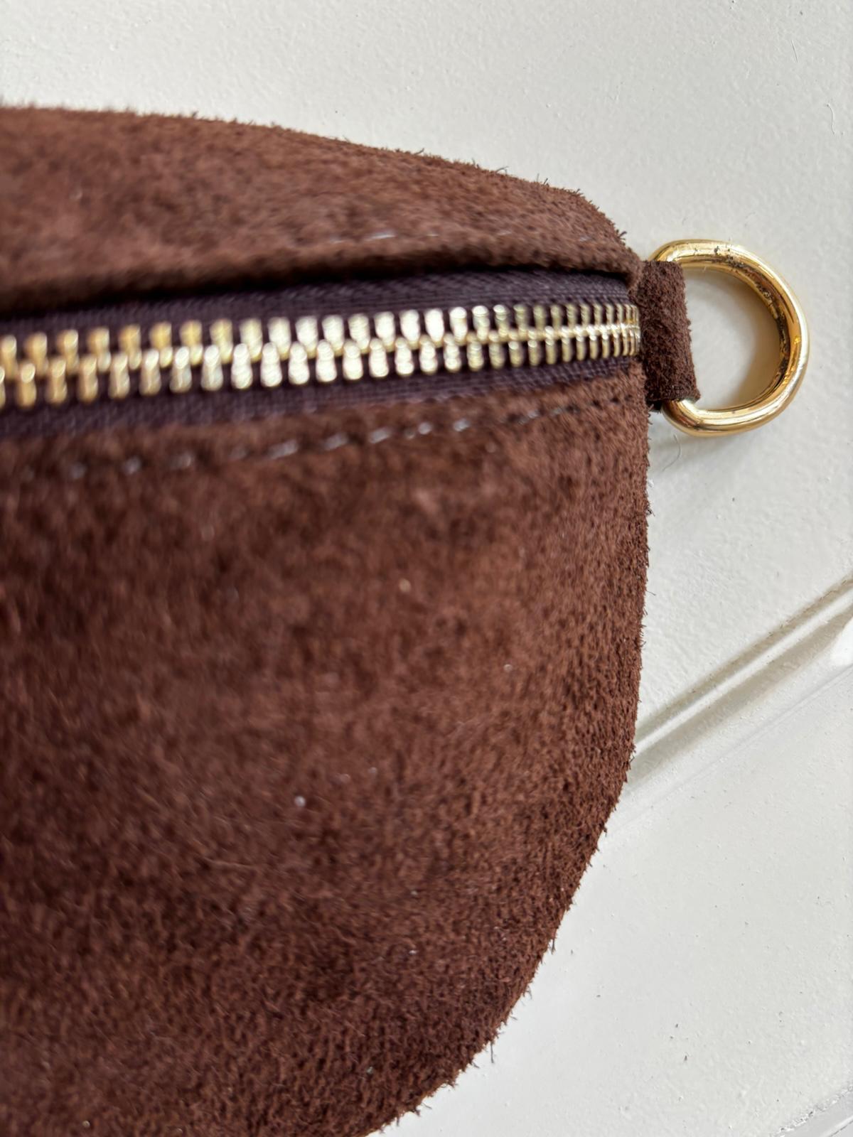 Bolsa de Cintura Camurça Castanho