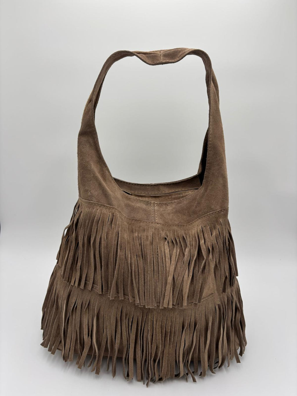 Saco Camurça Bege Franjas