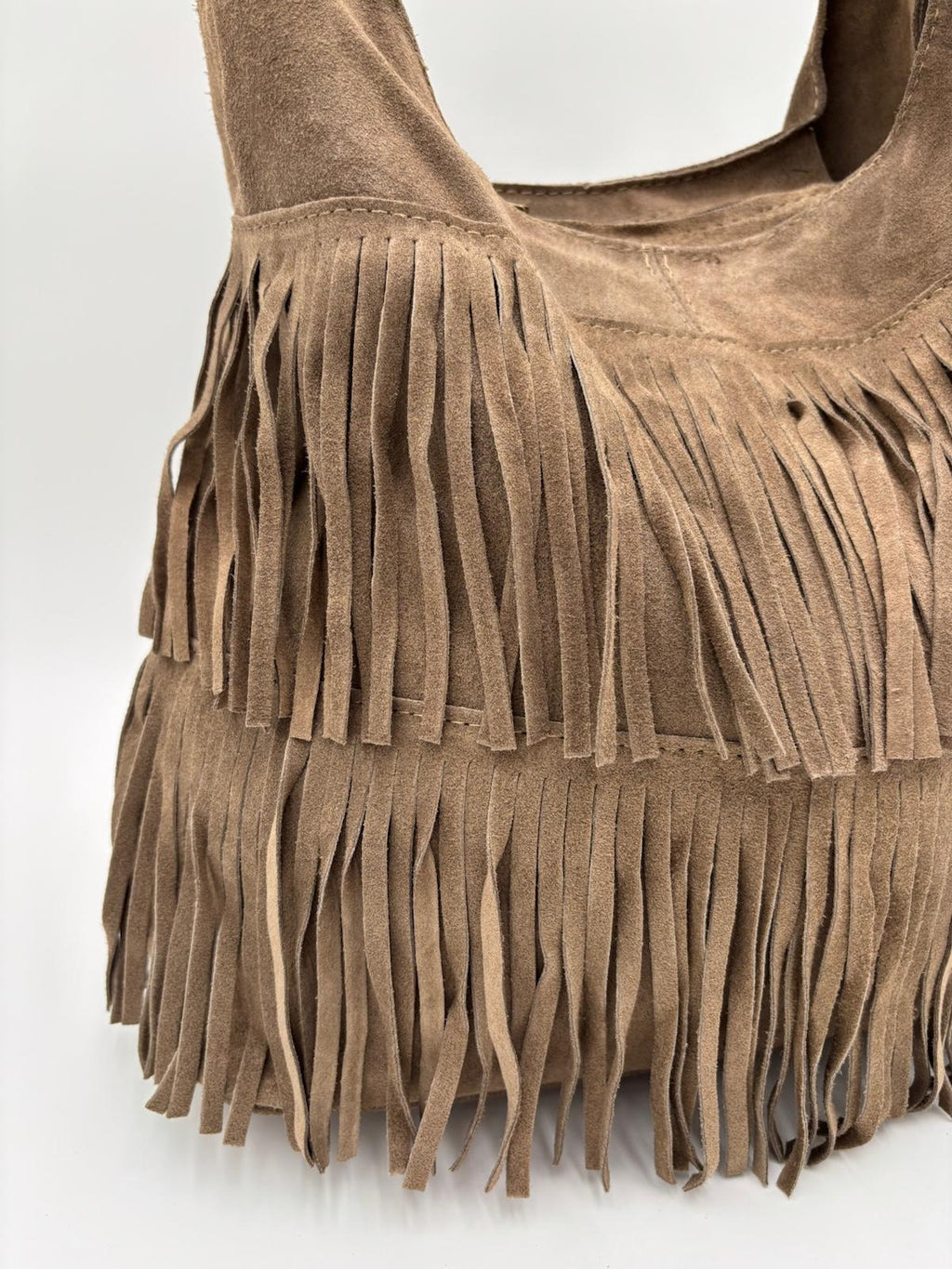 Saco Camurça Bege Franjas