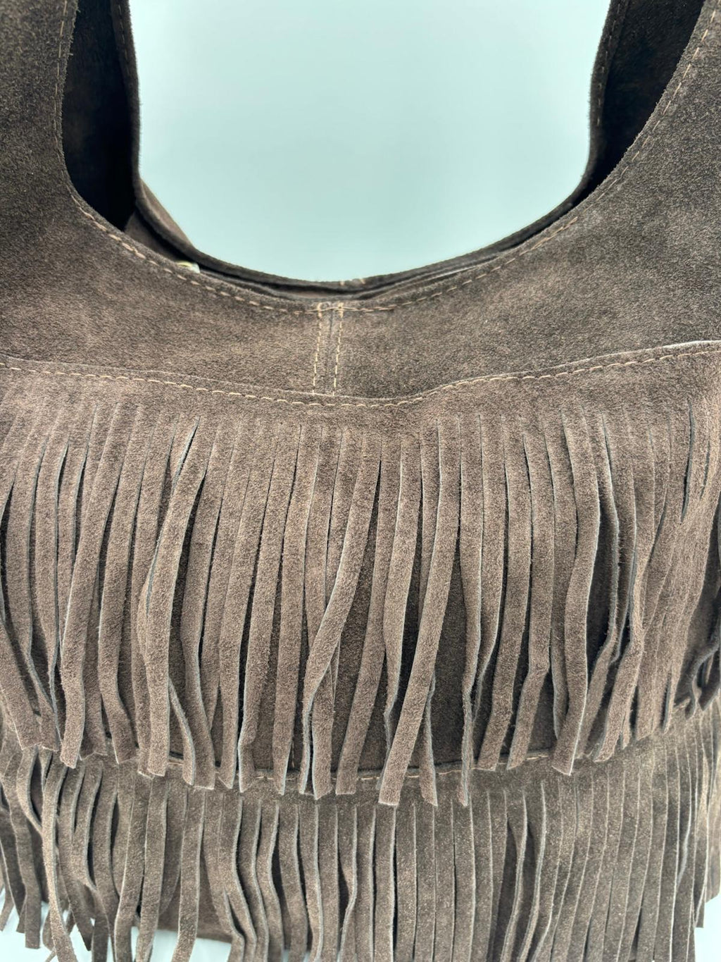 Saco Camurça Bege Franjas