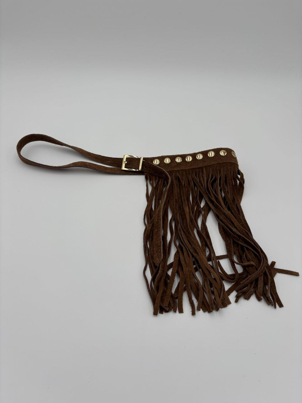 Cinto Camurça Camel Franjas