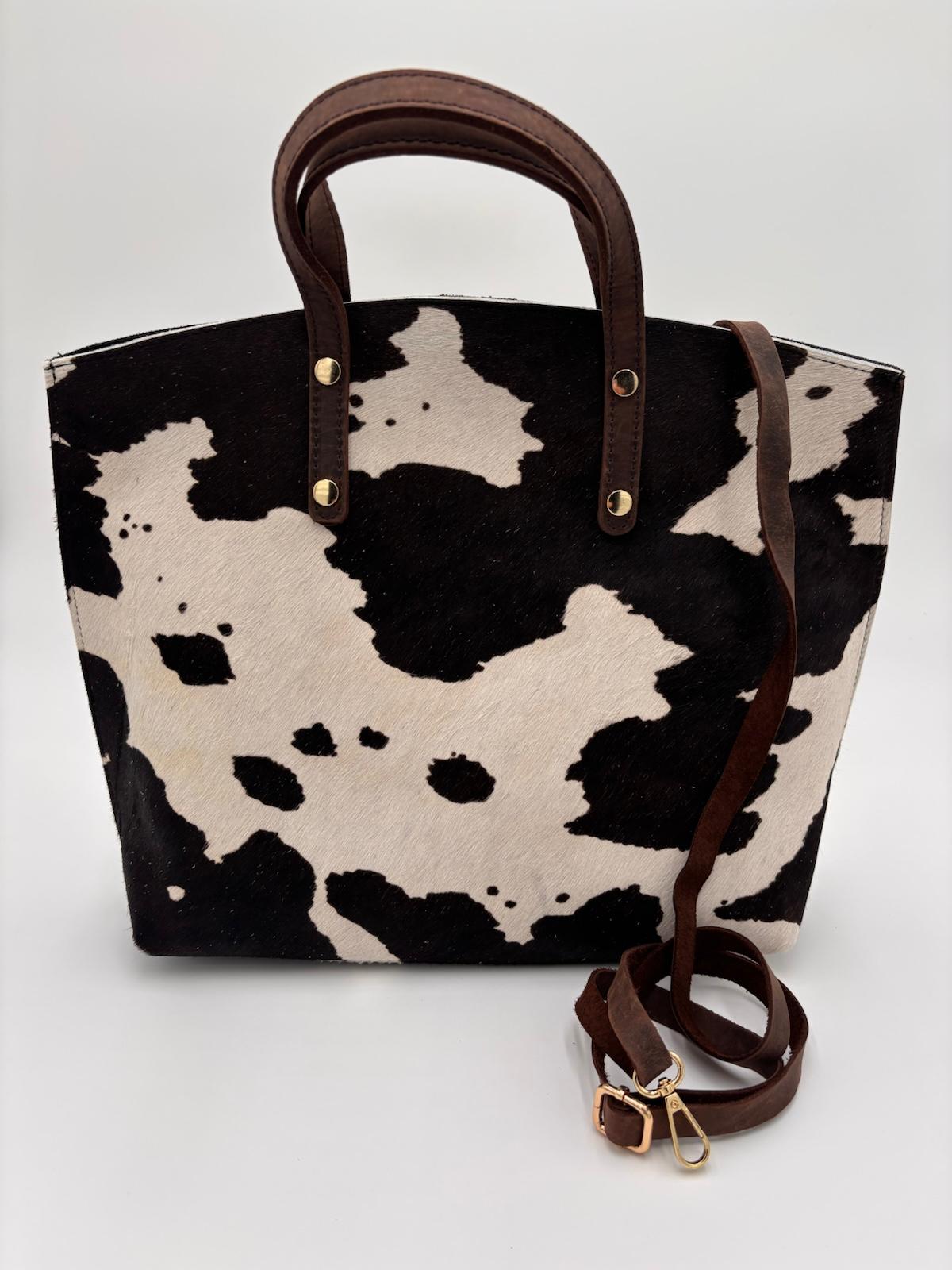 Mala Animal Print Couro Castanho