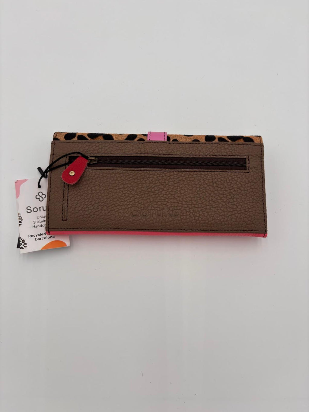 Carteira Animal Print Rosa Azul e Coral