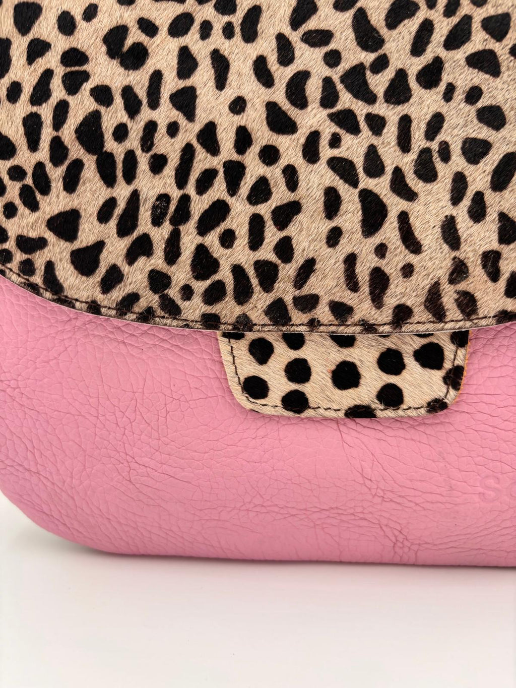 Mala Animal Print Couro Rosa