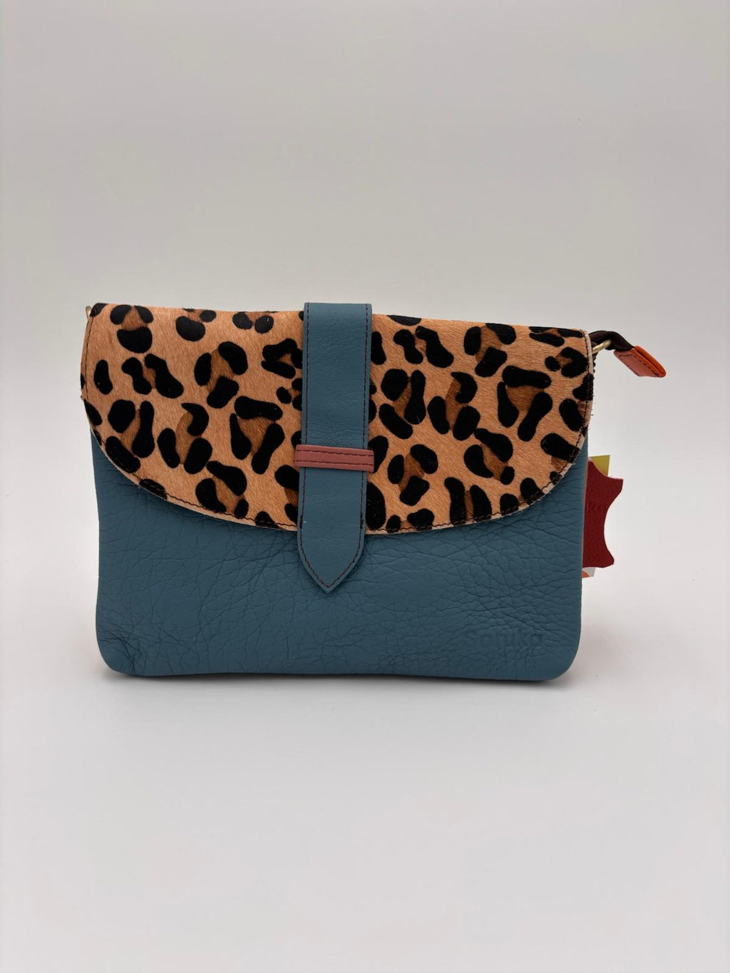Mala Animal Print Couro Azul