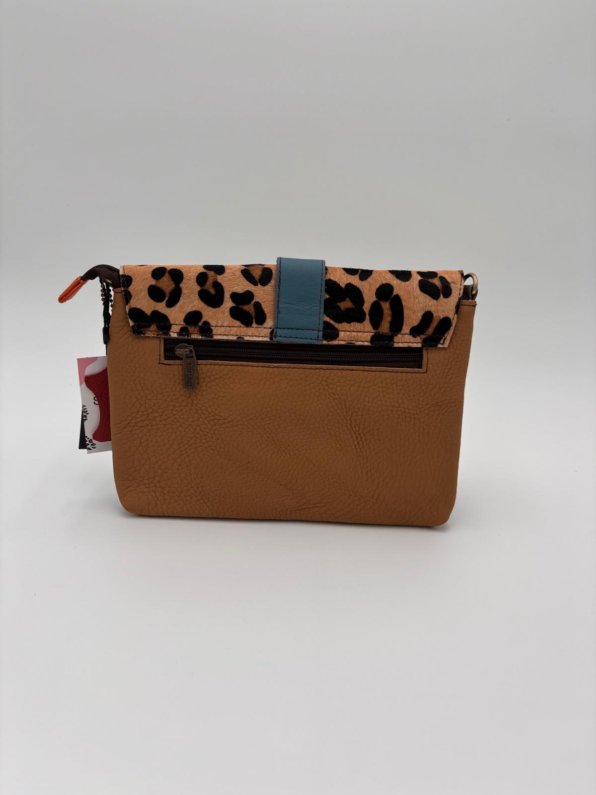 Mala Animal Print Couro Azul