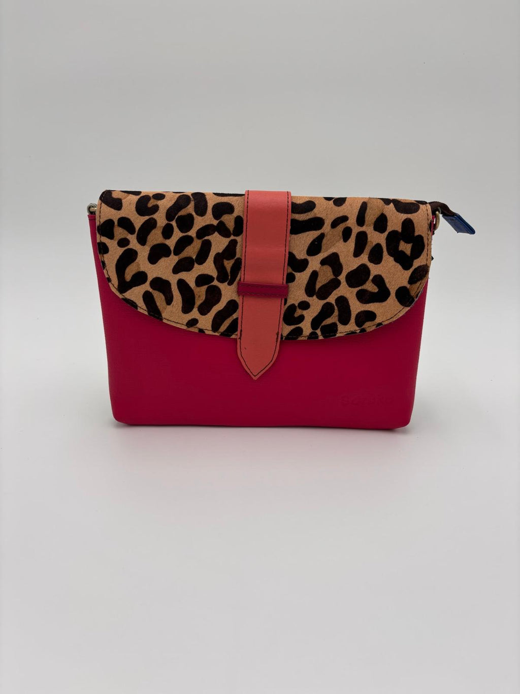 Mala Animal Print Couro Rosa