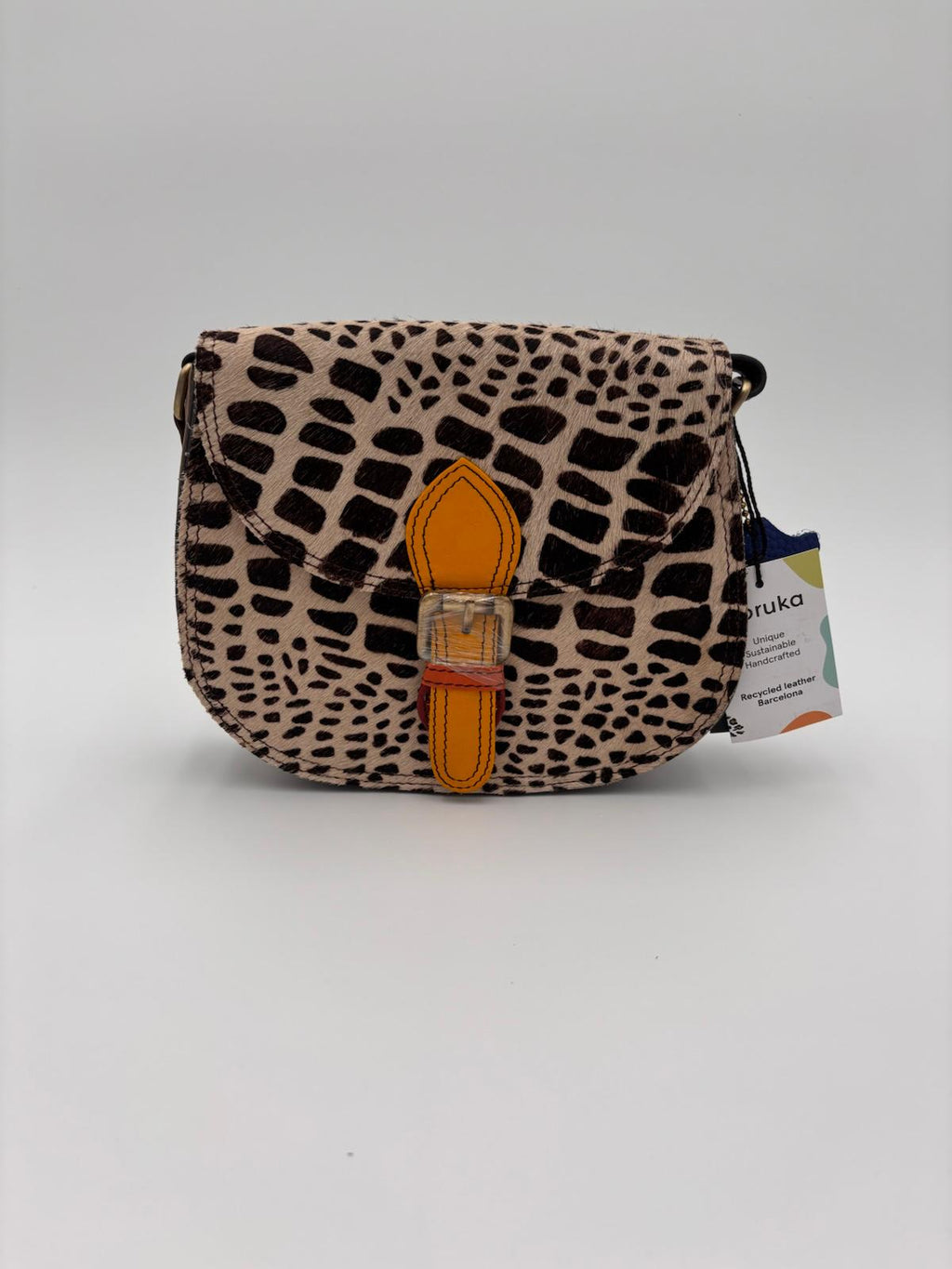 Mala Animal Print Couro Laranja