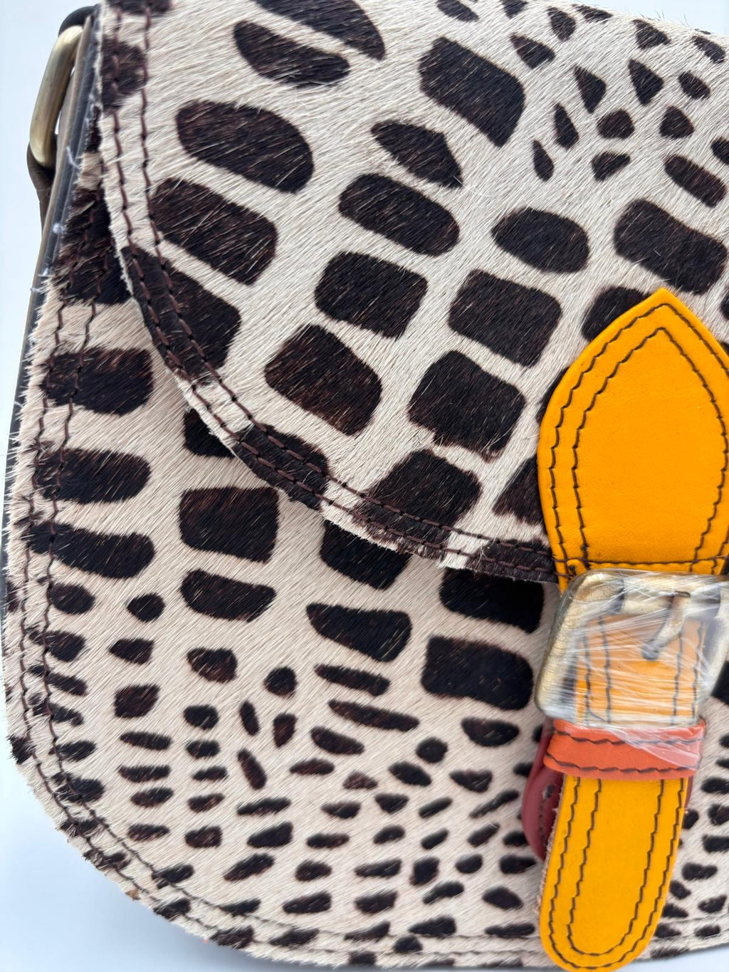 Mala Animal Print Couro Laranja