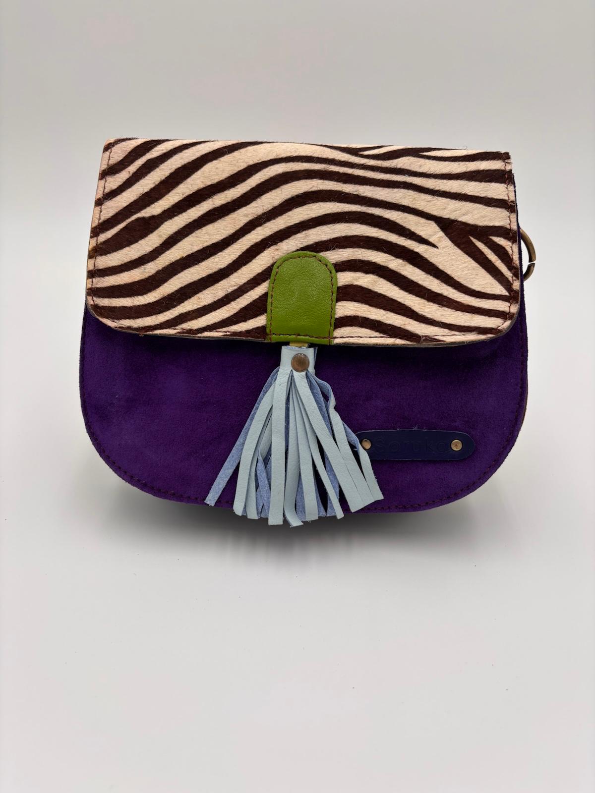 Mala Zebra Camurça Roxa