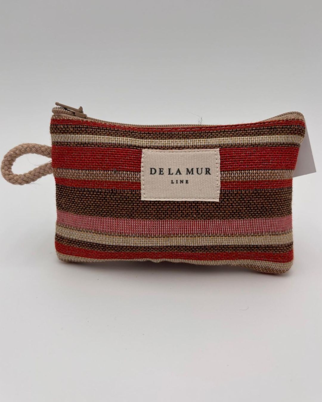 Carteira Pequena em Veludo às Riscas