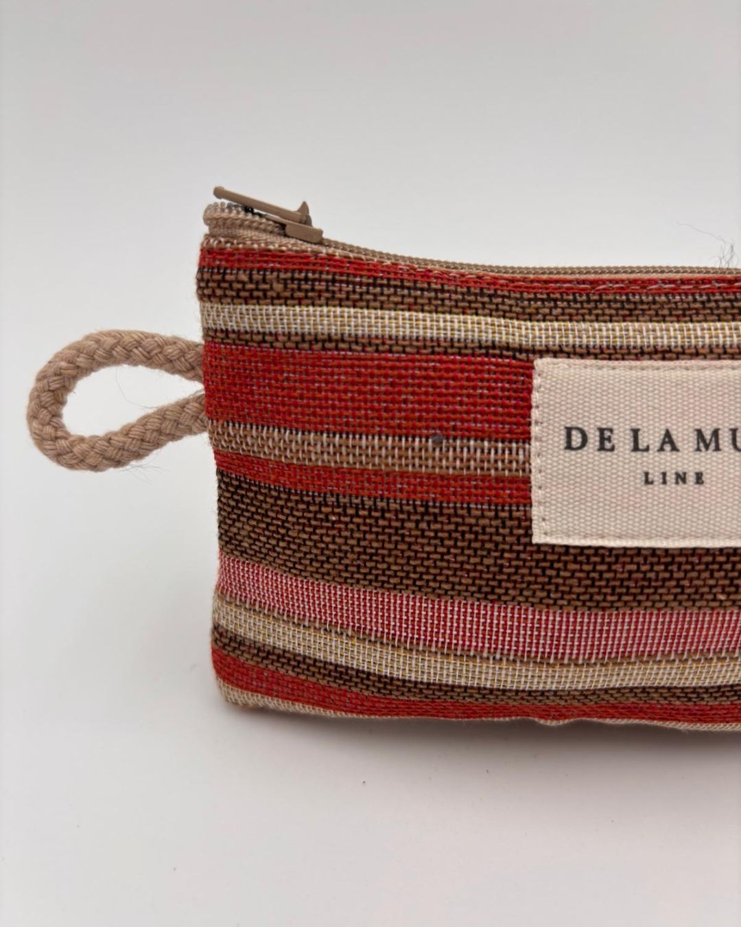 Carteira Pequena em Veludo às Riscas