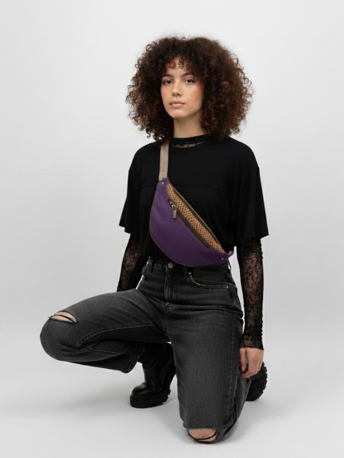 Bolsa de Cintura Animal Print Roxo