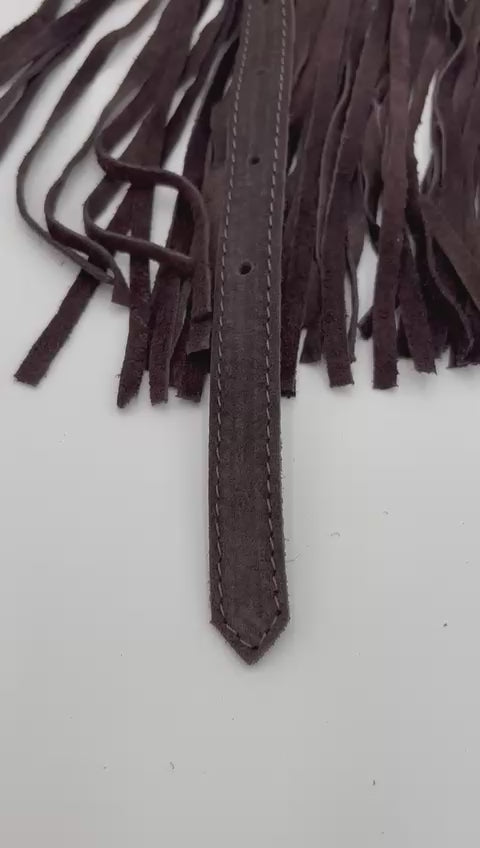 Cinto Camurça  Castanho Chocolate Franjas