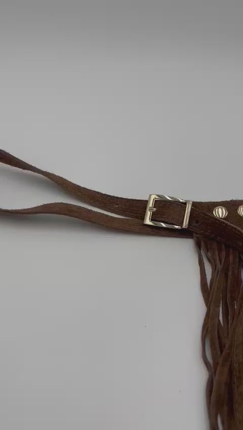 Cinto Camurça Camel Franjas