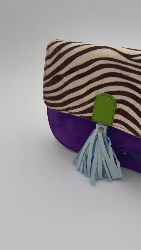 Mala Zebra Camurça Roxa