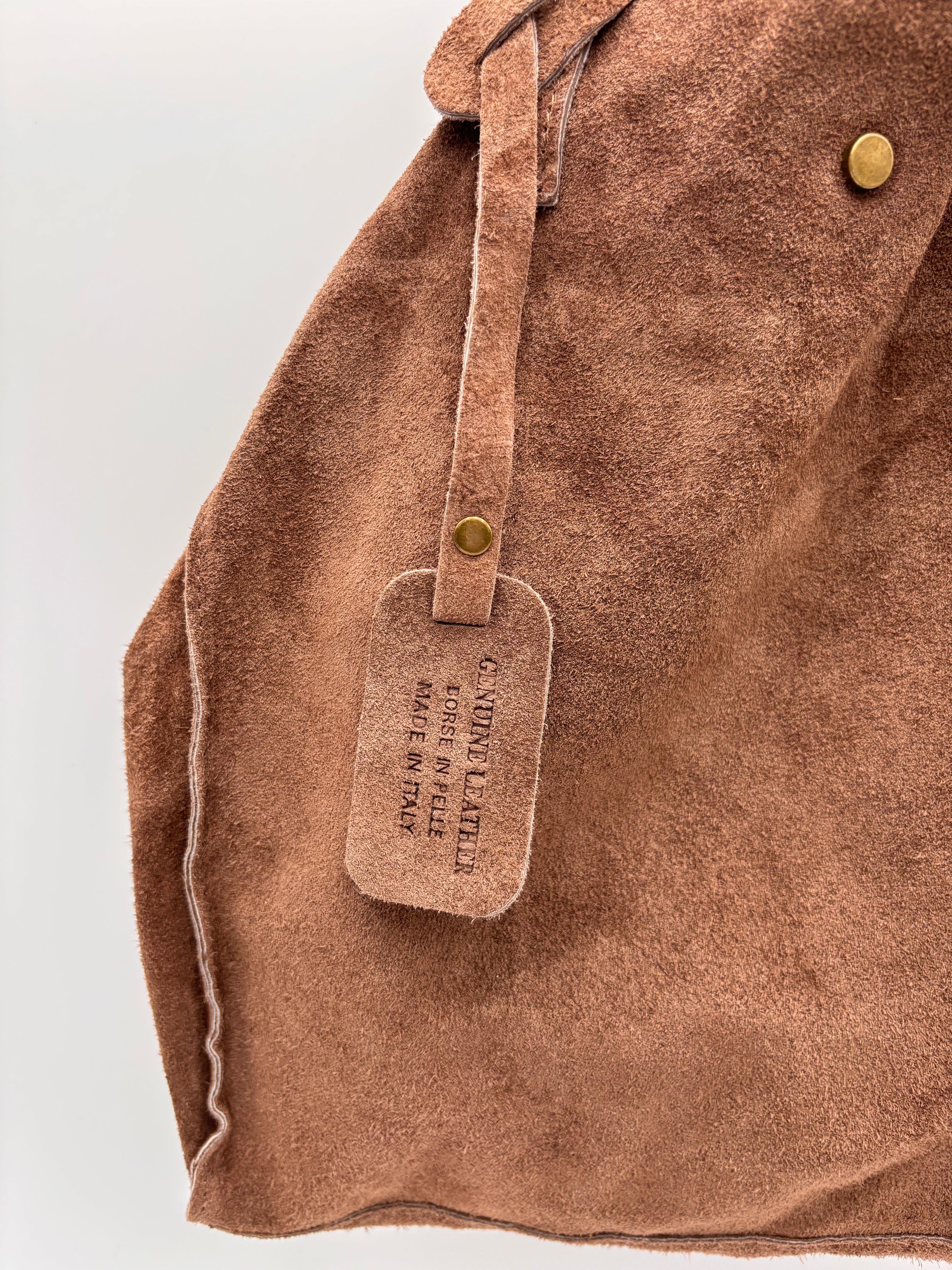 Mala saco camurça taupe